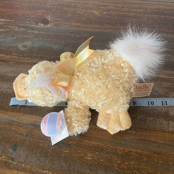 Dan Dee Soft Expressions Easter Friends Yellow Duck with Tags Bow Weighted Lovey - Picture 7 of 7